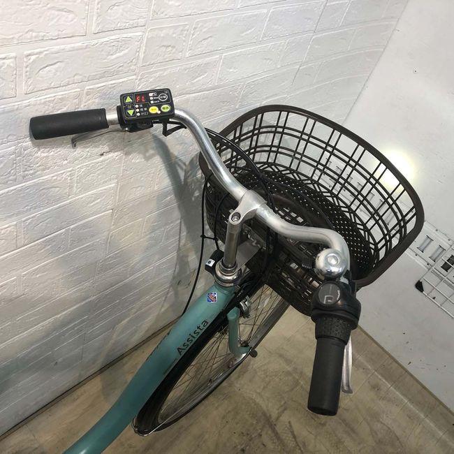 電動自転車 中古 ママチャリ ブリヂストン アシスタ DX グリーン 26インチ YG009 電動アシスト自転車 横浜の画像
