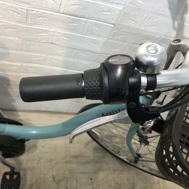 電動自転車 中古 ママチャリ ブリヂストン アシスタ DX グリーン 26インチ YG009 電動アシスト自転車 横浜の画像