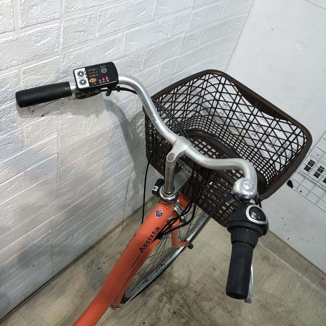 電動自転車 中古 ママチャリ ブリヂストン アシスタベーシック オレンジ 26インチ YG033 電動アシスト自転車 横浜の画像