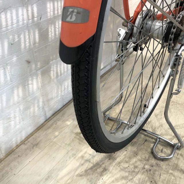 電動自転車 中古 ママチャリ ブリヂストン アシスタベーシック オレンジ 26インチ YG033 電動アシスト自転車 横浜の画像