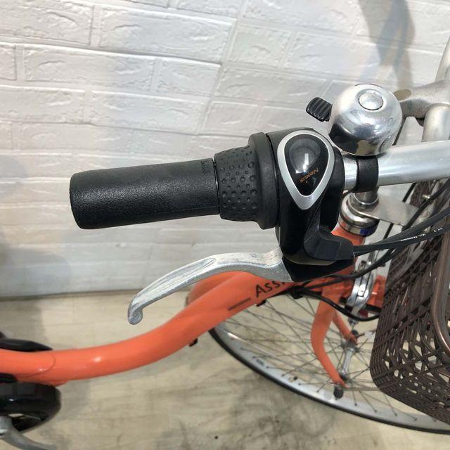 電動自転車 中古 ママチャリ ブリヂストン アシスタベーシック オレンジ 26インチ YG033 電動アシスト自転車 横浜の画像