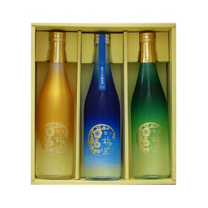 越乃梅里 お酒 日本酒 (産地直送) グラデーションボトル3本セット