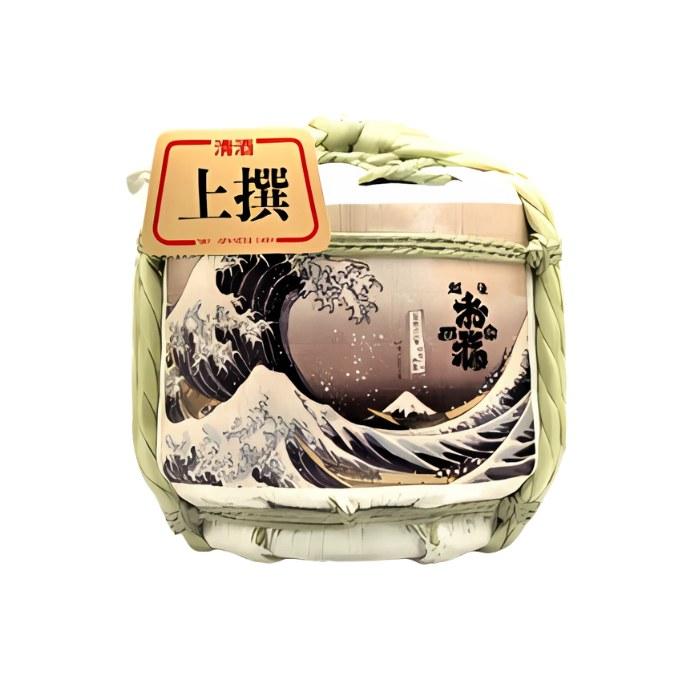 富嶽三十六景 上撰 本醸造 菰樽(こもだる) 300ml お福酒造 クリアケース入り 日本酒 酒樽 鏡開き不可 | お福正宗