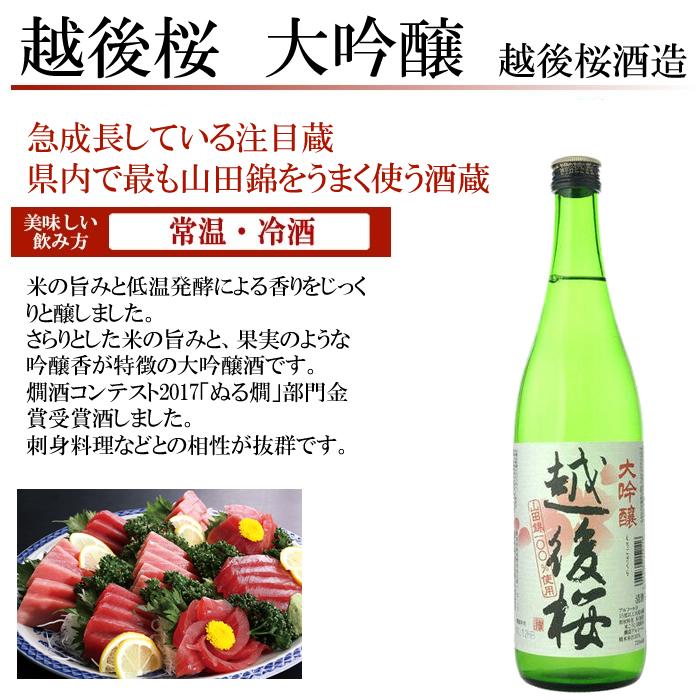 日本酒 飲み比べ セット  ギフト 新潟の有名酒と純米大吟醸 大吟醸 720ml 5本（横型の陣）｜echigo｜08