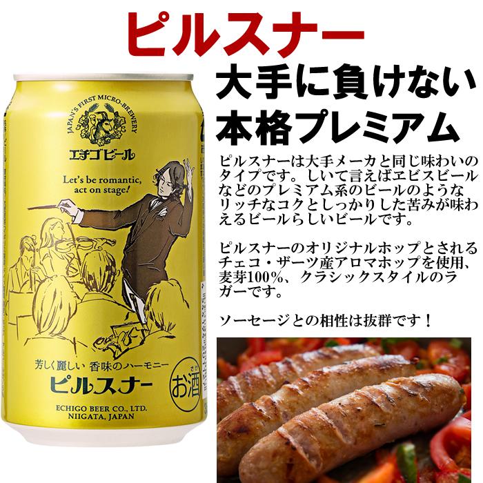 プレゼント クラフトビール 缶 地ビール 飲み比べ エチゴビール 350ml×6本 Wセレクション ギフトセット | エチゴビール | 01