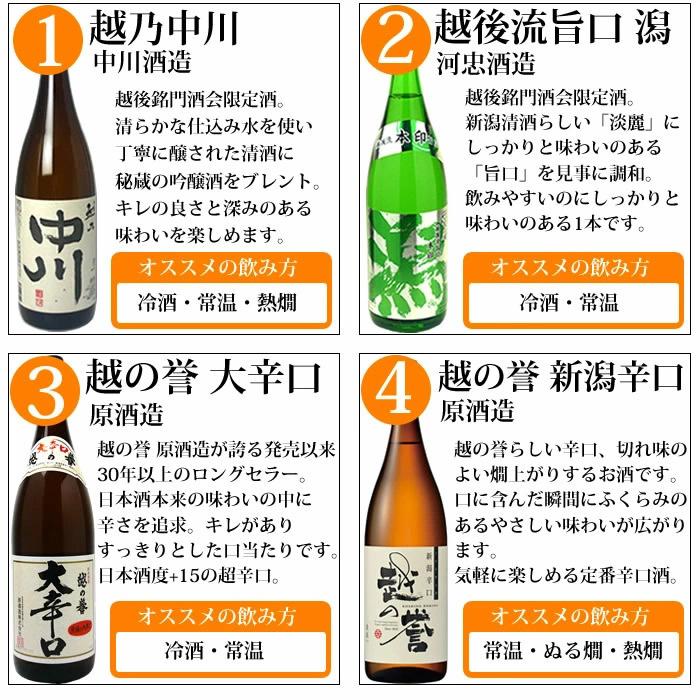 日本酒 新潟地酒15本の中から5本選べる 日本酒 福袋1.8Ｌ×5本 送料無料｜echigo｜05