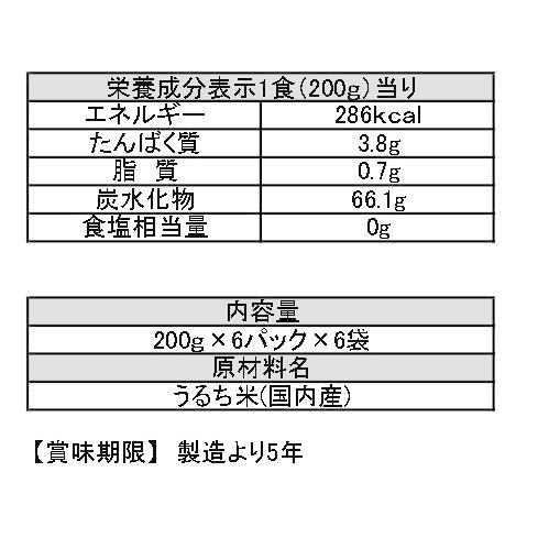 越後製菓 非常用・備蓄用ご飯 200g×6パック×6袋(箱) : 越後製菓