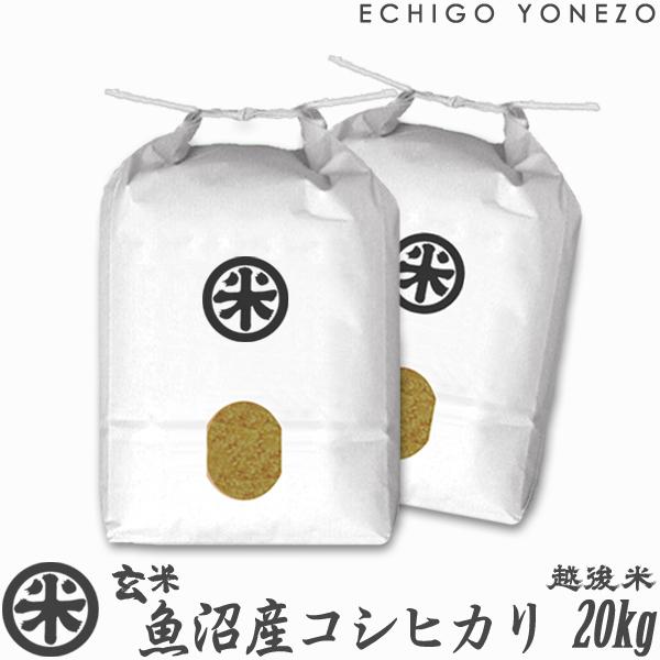 新潟米 令和5年産 玄米 魚沼産コシヒカリ 20kg (5kg×4袋) 厳選産地米 新潟米 お米 新潟県産 こしひかり 堀商店 送料無料 ギフト対応｜echigoyonezo