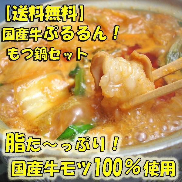 送料無料　国産牛ぷるるんもつ鍋セット　みそ味　4〜5人前　焼肉　ホルモン　B級グルメ