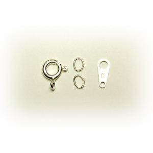 [IA003]Silver925製エンドパーツ 6mm引き輪・プレート（板カン）セット（小判カン2ケ付き）[RPT] | 