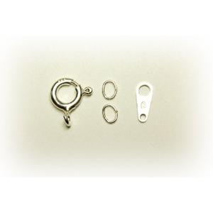 [IA003]Silver925製エンドパーツ 7mm引き輪・プレート（板カン）セット（小判カン2ケ付き）[RPT] | 