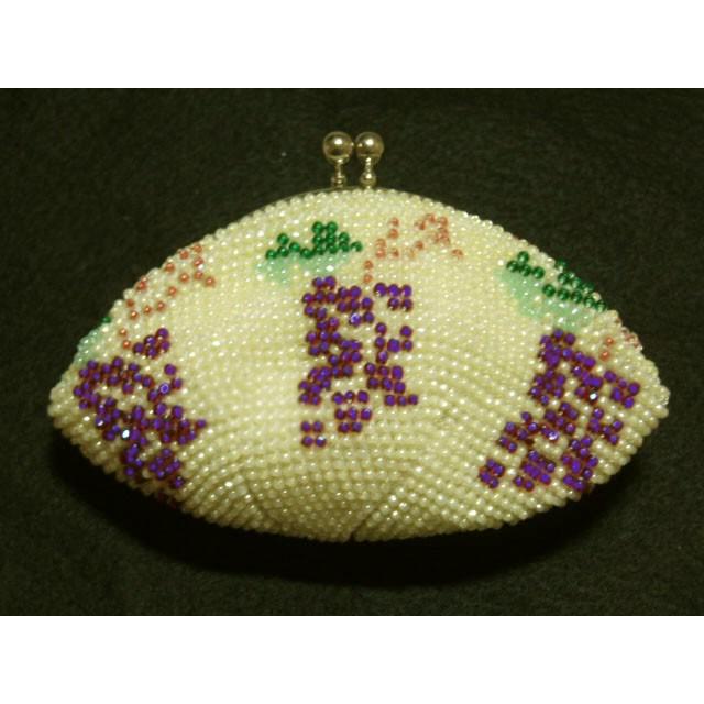 [TA001]ビーズ編み【がま口】丸サイフ/葡萄[RPT] | 