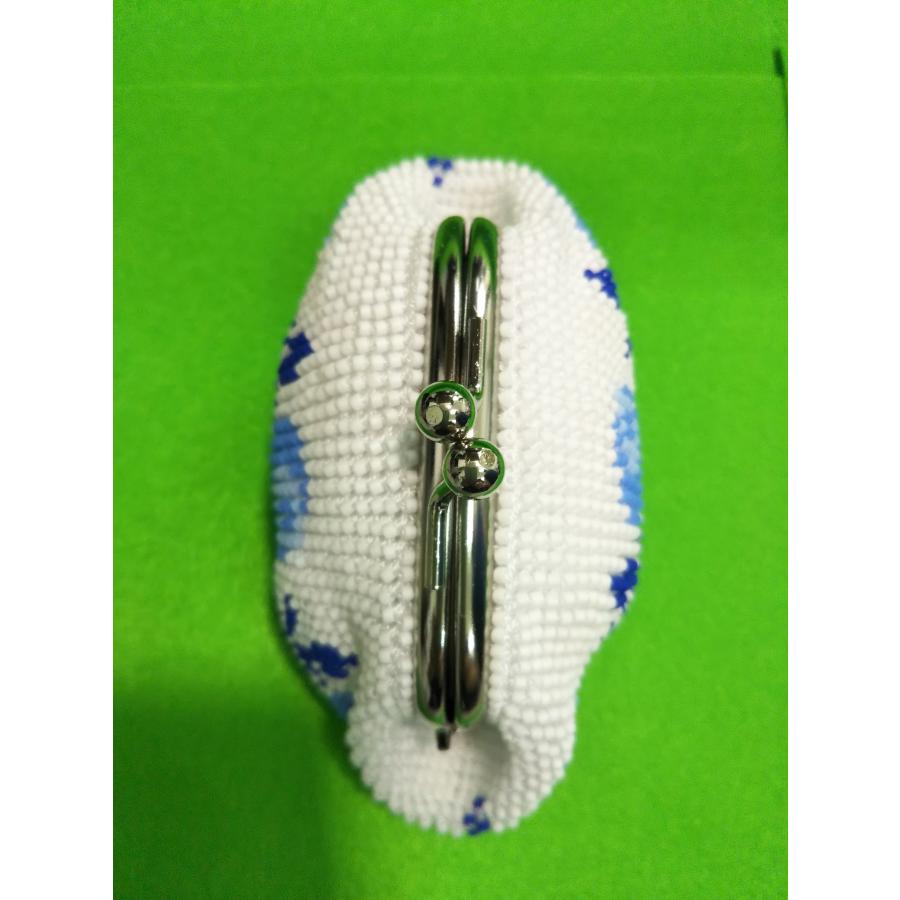 [TA001]【メール便不可】ビーズ編み【がま口】丸サイフ/薔薇ブルーオニオン風 バラ[RPT] |  | 01