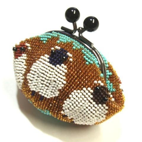 [TA001]ビーズ編みキット がま口丸サイフ 三匹の羊[RPT] |  | 01