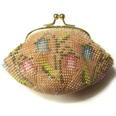 [TA001]ビーズ編みキット がま口角サイフ つりがね草(ゴールド)[RPT] | 