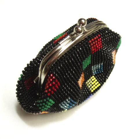 [TA001]ビーズ編みキット がま口角財布　スクエアドリーム(黒)[RPT] |  | 01