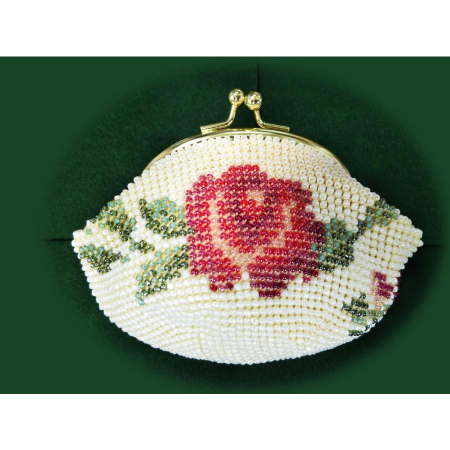 [TA001]【メール便不可】ビーズ編みキット 【がま口】丸サイフ 赤いバラ【全2種】[RPT] | 