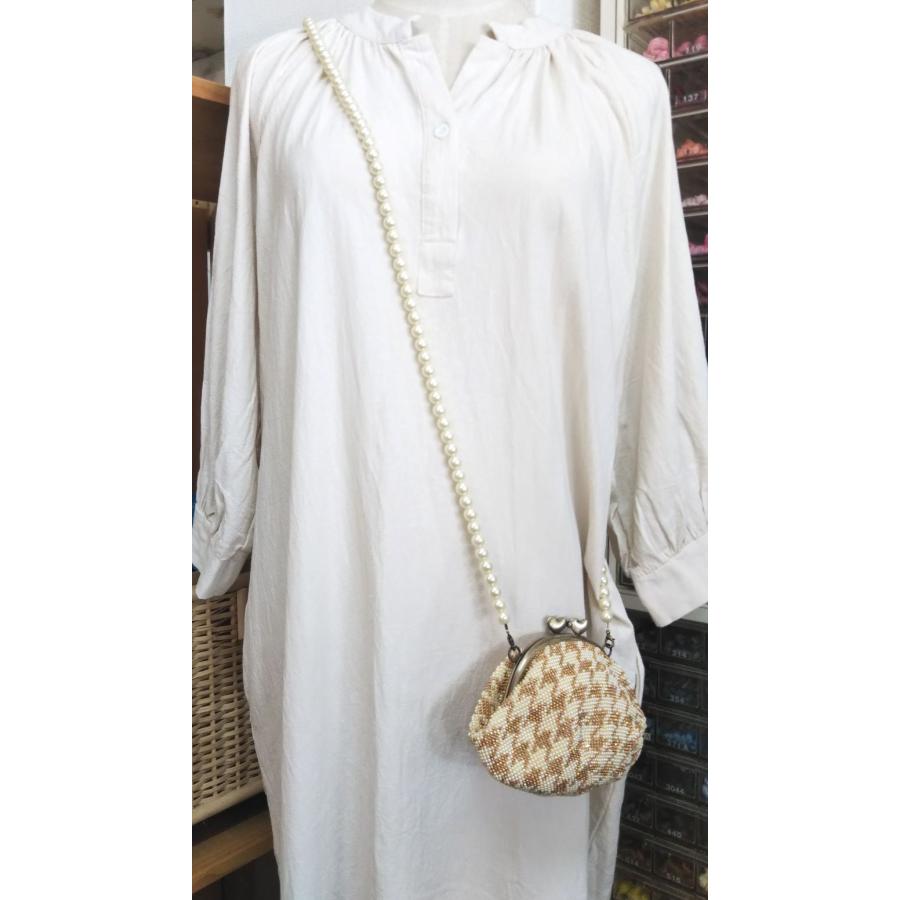 [TA001]ビーズ編みキット　 パールで作る千鳥格子のポーチ(紫色)[RPT] |  | 03