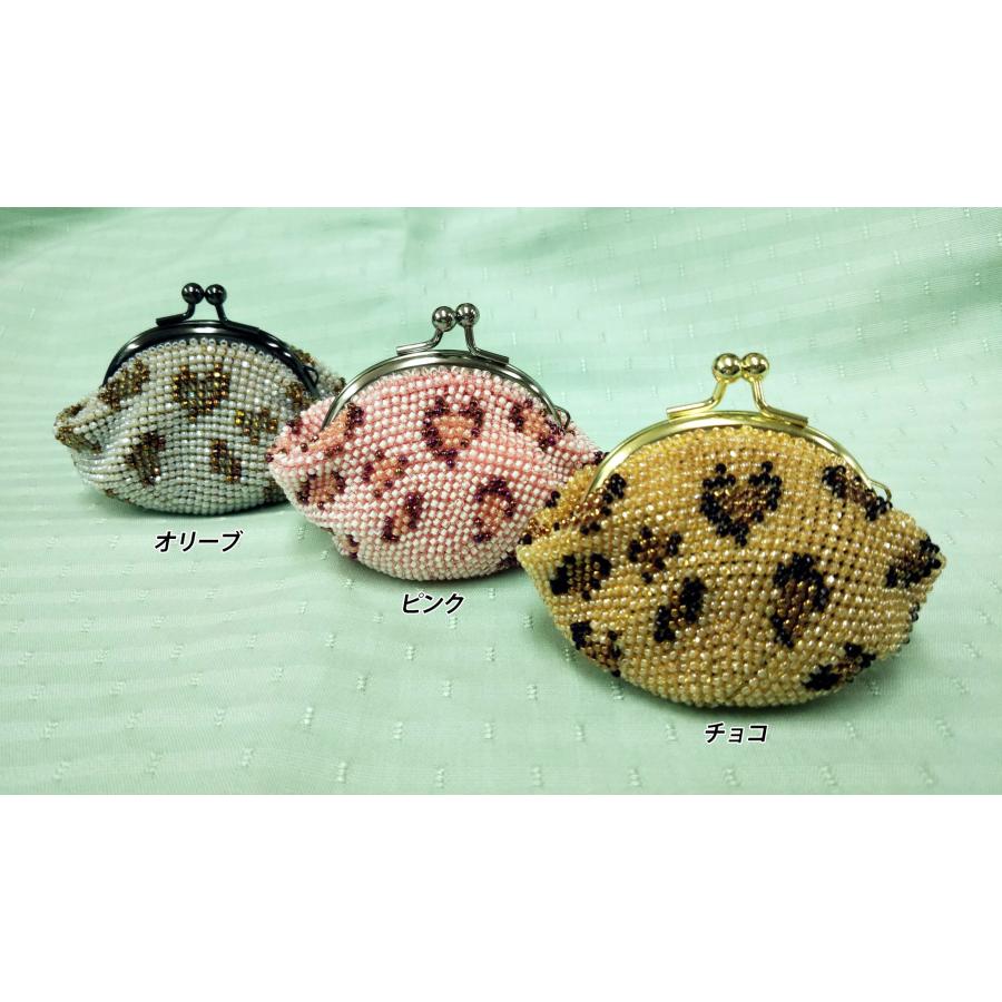 [TA001]【メール便不可】ビーズ編みキット 【がま口】丸サイフ ヒョウ柄【全3種】[RPT] | 