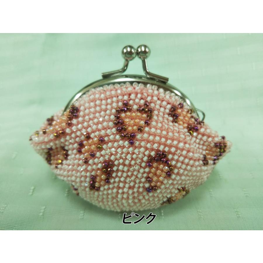 [TA001]【メール便不可】ビーズ編みキット 【がま口】丸サイフ ヒョウ柄　完成品【全3種】[RPT] |  | 02