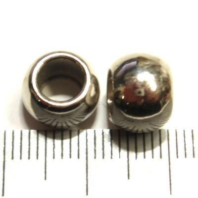 [CH016]メタルビーズ　No.233 シルバー　約10×6.5mm　6mm穴 2ケ[RPT] |  | 01
