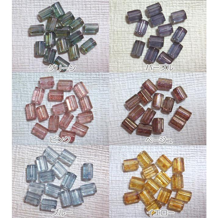 [CA001]チェコビーズ（BL004） ラストラスペンタ（五角形チューブ） 約6×4mm 30ケ[RPT] | 