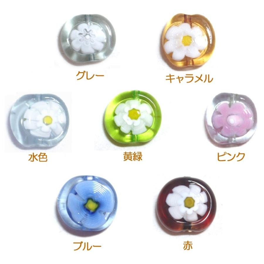 [CA002]ヴェネチアンビーズ（BL104） ミルフィー（コイン・フラワー） 約12mm 1ヶ[RPT] | 