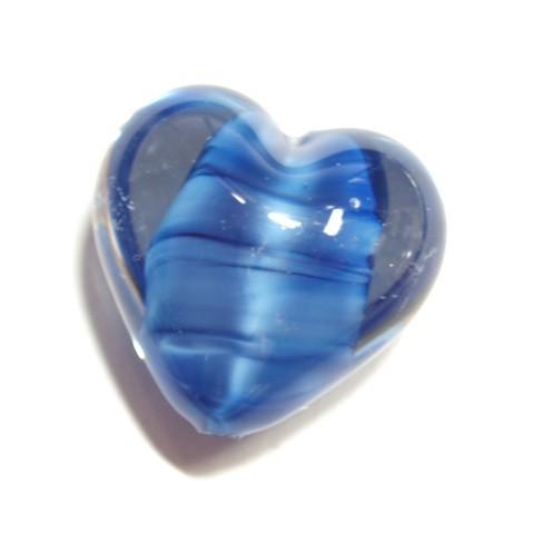 [CA002]チェコビーズ ハート（BL108） ウルトラマリン 約18×17mm 1ケ[RPT] | 