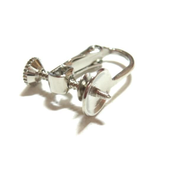 [EB006]8mm椀 芯付き（カン無し） ネジバネ式イヤリング金具 1ペア（2ケ）[RPT] |  | 01