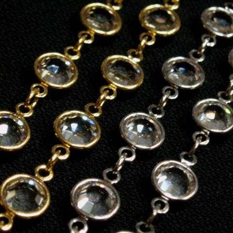 [XB005]スワロフスキー シャネル・チェーン クリスタル（約10cm/スワロ7個分）[RPT] | 