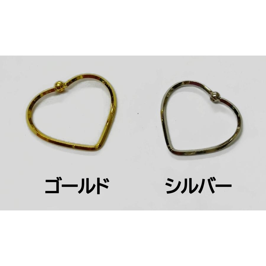 [FC999]メタルチャーム/穴あきハート （1ケ）　2色[RPT] | 