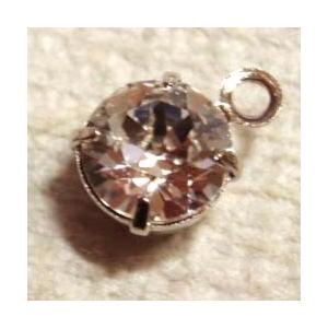 [CC007]スワロフスキー ラインストーンチャーム（カン付きパーツ） 丸 クリスタル[RPT] |  | 01