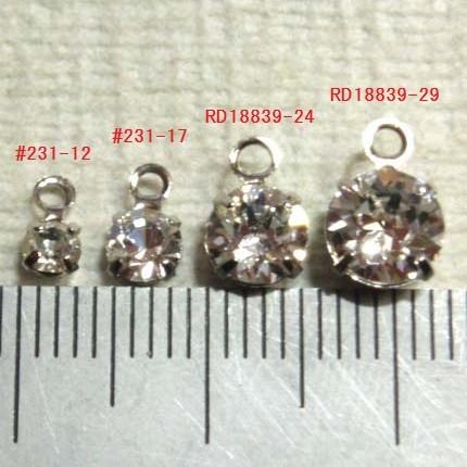 [CC007]スワロフスキー ラインストーンチャーム（カン付きパーツ） 丸 クリスタル[RPT] |  | 02