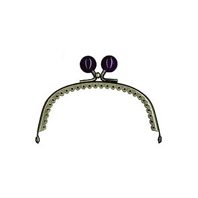 [VA004]INAZUMA 穴あきがま口・口金 丸型 玉付き ビスケットカット 10.0cm BK-16（縫付タイプ）[RPT] | 