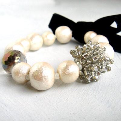 [BF001]MIYUKI ビーズキット コットンパールアクセサリーキット コットンパールのリュバン・ブレスレット[RPT] |  | 02