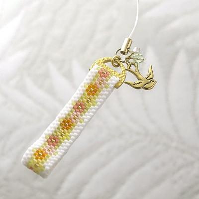 [BF003]MIYUKI ビーズキット ペヨーテステッチの小鳥と花・ストラップ ビーズキット[RPT] | 