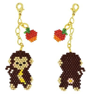 [BF003]MIYUKI ビーズキット リバーシブルシェイプドステッチキット（さる）[RPT] | 