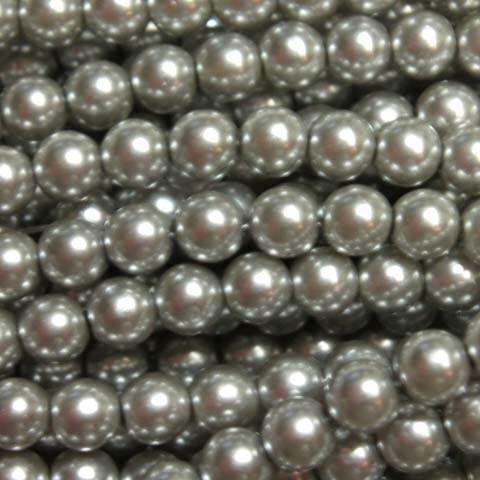 [BD002]MIYUKIカラーパールビーズ（業務用） グレー（K255） 4mm 約187粒（75cm分）[RPT] | 