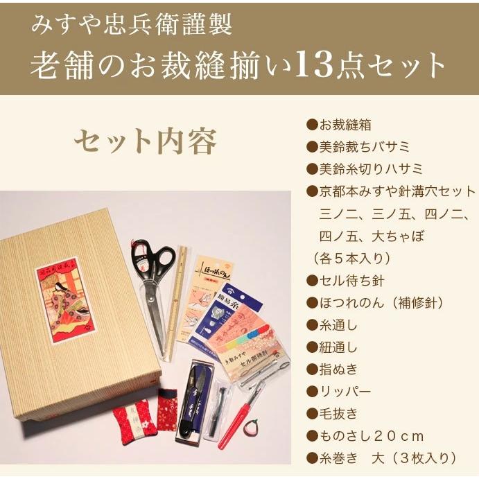 [VA001]京都老舗みすや忠兵衛 お裁縫揃い(裁縫箱) 13点セット 黒友禅[RPT] |  | 01
