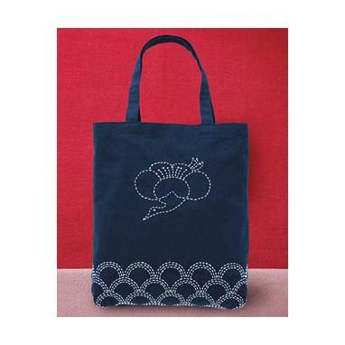 [VD001]オリムパス 刺し子キット212（紺） バッグ梅鶴[RPT] | 