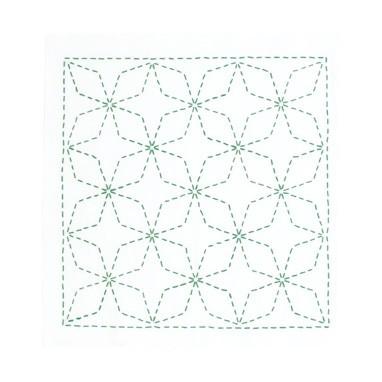 [VD001]オリムパス 刺し子キット 267（白）花ふきん 角七宝[RPT] | 