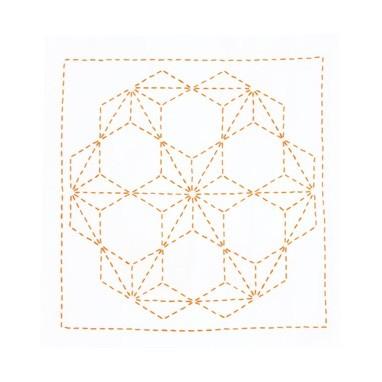 [VD001]オリムパス 刺し子キット 269（白）花ふきん 飛び麻の葉[RPT] | 