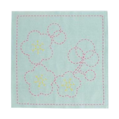 [VD001]オリムパス 刺し子キット 271（浅葱）花ふきん 梅[RPT] | 