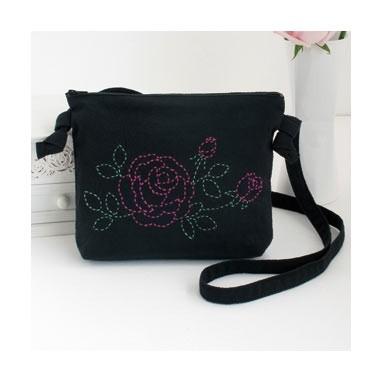 [VD001]オリムパス 刺し子キットSK-285 ポシェット エレガントローズ[RPT] | 