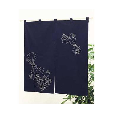 [VD001]オリムパス 刺し子キット 76（紺） のれん熨斗目（のしめ）[RPT] | 