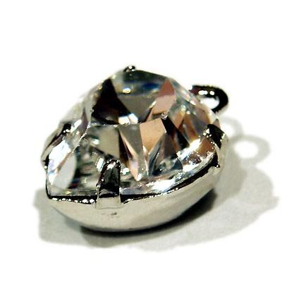 [CG013]スワロフスキー ラインストーンチャーム（カン付きパーツ）《ハート》クリスタル（台座色：シルバー） 6mm：2ケ、8mm：1ケ[RPT] |  | 01