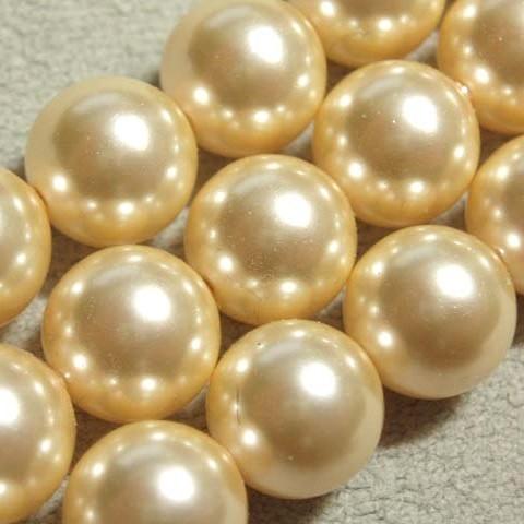 DA003]スワロフスキーパール #5810 ラウンド 6mm ライトゴールド 10ケ 