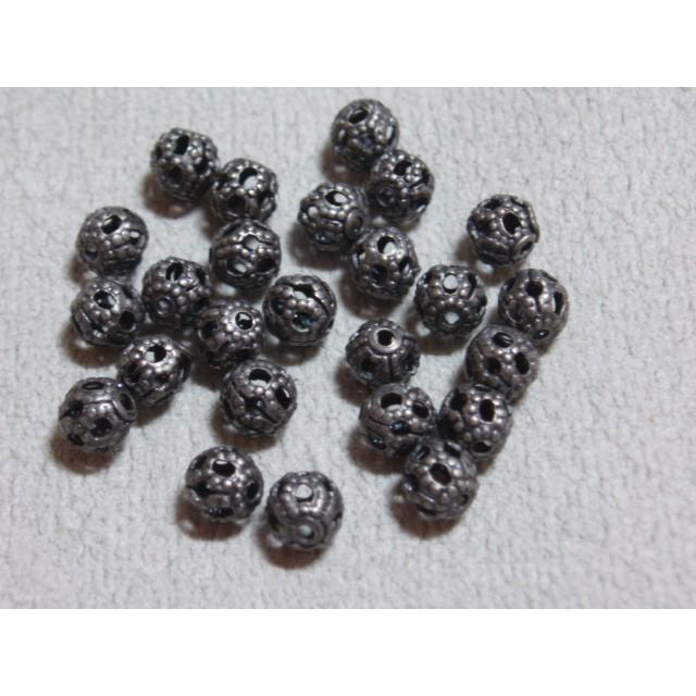 [AF009]TOHO α7163 メタルビーズ すかし玉 アンティークシルバー 4mm 25ケ[RPT] | 