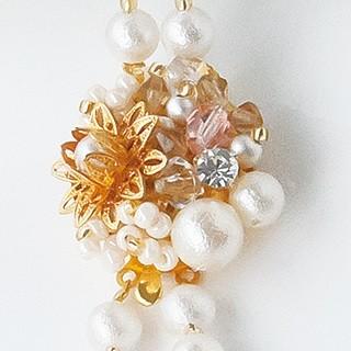 [AD002]TOHOビーズキット エアーパールで作るエアリージュエル　シャワークラスプの2連ネックレス[RPT] |  | 01