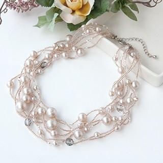 [AD002]TOHOビーズキット エアーパールで作るエアリージュエル　6連ネックレス[RPT] | 